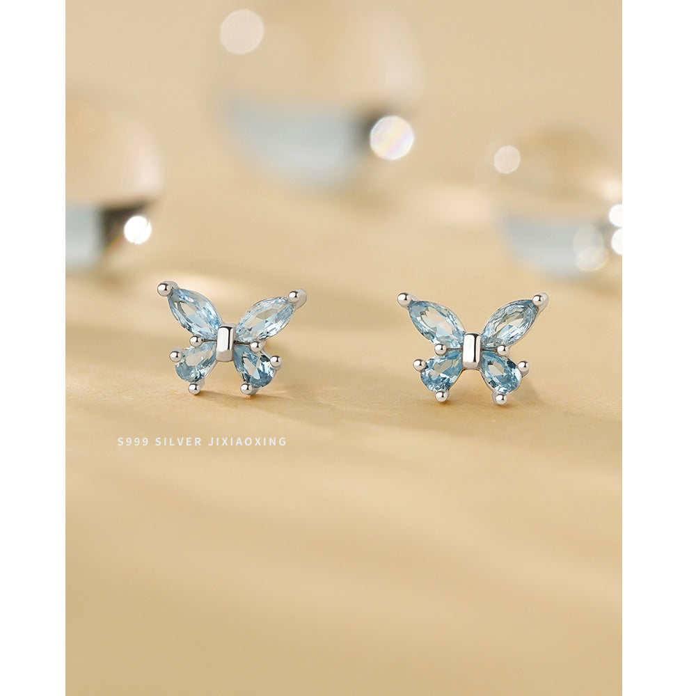 Petite Butterfly Zircon Stud Earrings