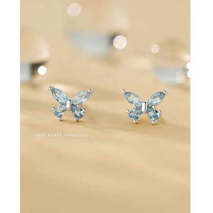 Petite Butterfly Zircon Stud Earrings