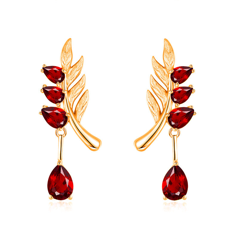 Family Leaf - Gemstone Pendant Jewelry Set