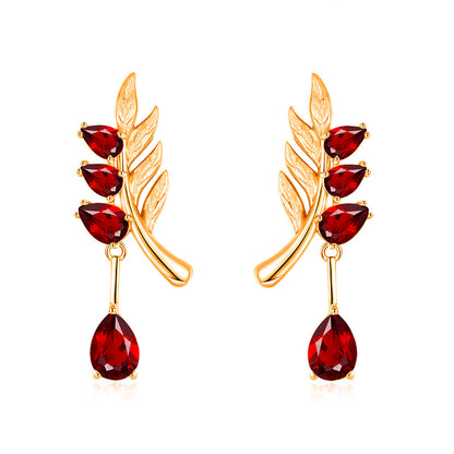 Family Leaf - Gemstone Pendant Jewelry Set