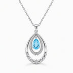 Collier Goutte en Topaze Bleue Aqua - Bohemia Blue