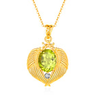 Collar con colgante de alas de ángel de piedras preciosas naturales – Plata de ley, resistente al deslustre, elegante cadena para la clavícula para mujer