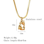 Collar de plata de ley con amor de delfín