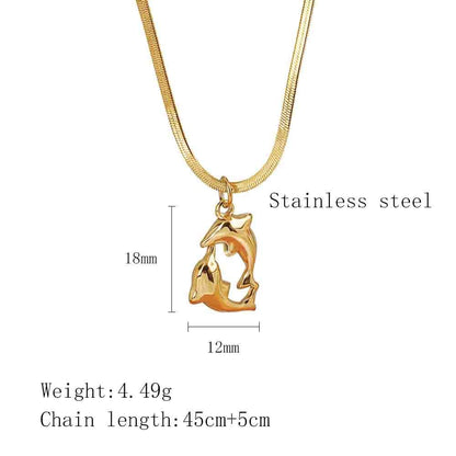 Dolphin Love - Sterling Silver Necklace