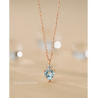 Collier Cœur en Topaze Bleue