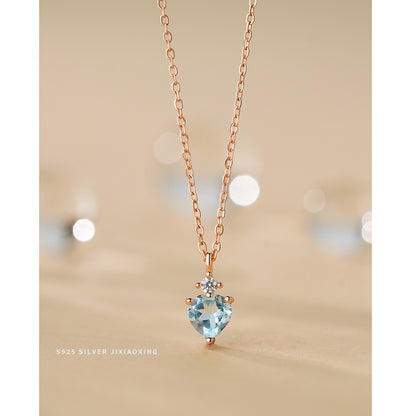 Blue Topaz Heart Necklace