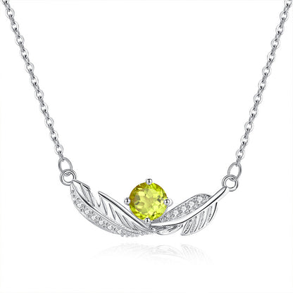 Feather's Blue - Sterling Silver Gemstone Pendant Necklace