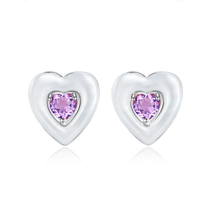 Ocean Heart - Natural Gems & Mother of Pearl Sterling Silver Earrings for Women