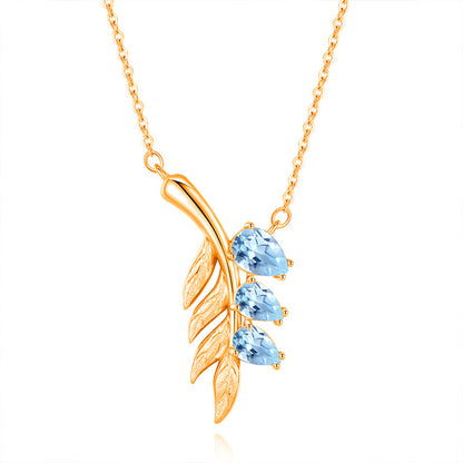 Family Leaf - Gemstone Pendant Jewelry Set