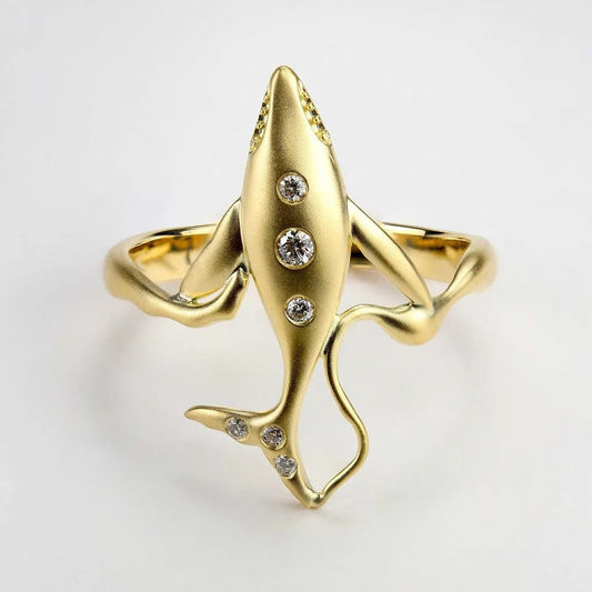 Shark Gold Plated Ring