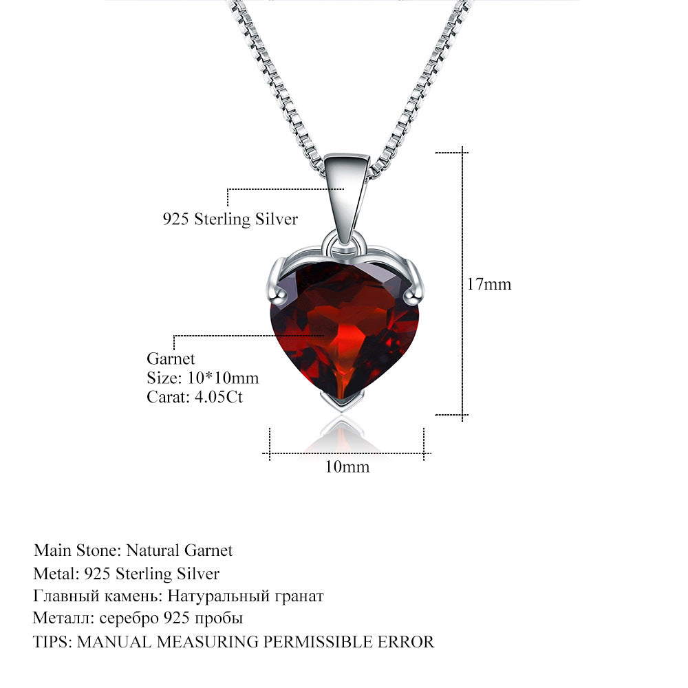 Ocean Topaz Heart - Sterling Silver Heart Pendant Necklace