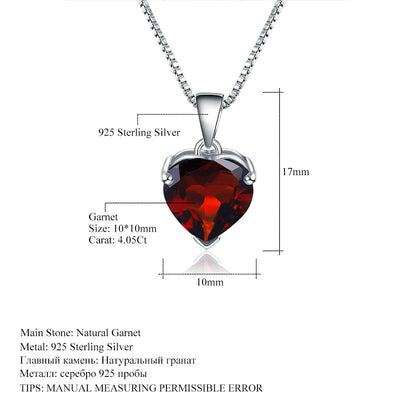Ocean Topaz Heart - Sterling Silver Heart Pendant Necklace