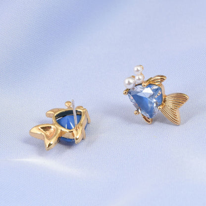 Blue Ocean Fish Earrings