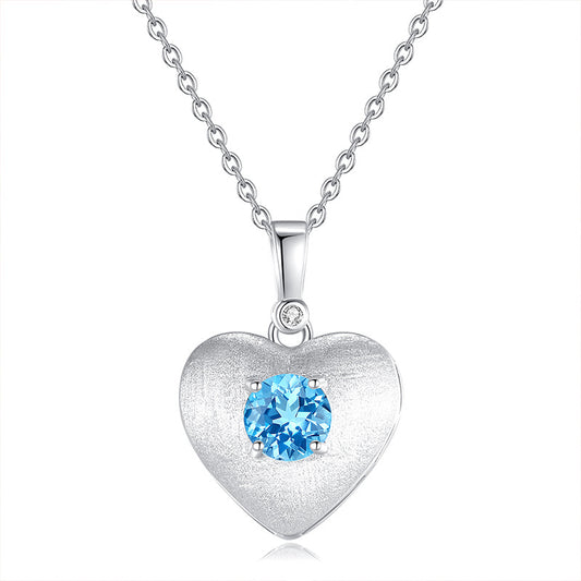 Ocean's Vision - Sterling Silver Gems Topaz Necklace For Women