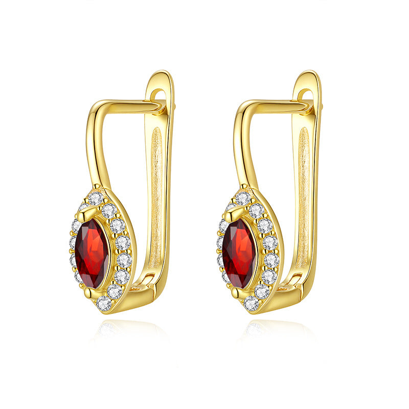 Boucles d'oreilles en argent sterling avec pierre précieuse porte-bonheur