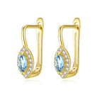 Boucles d'oreilles en argent sterling avec pierre précieuse porte-bonheur