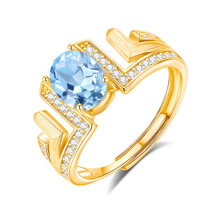 Ocean's Pages - Natural Stone Ring Jewelry for Women