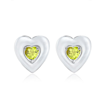 Ocean Heart - Natural Gems & Mother of Pearl Sterling Silver Earrings for Women