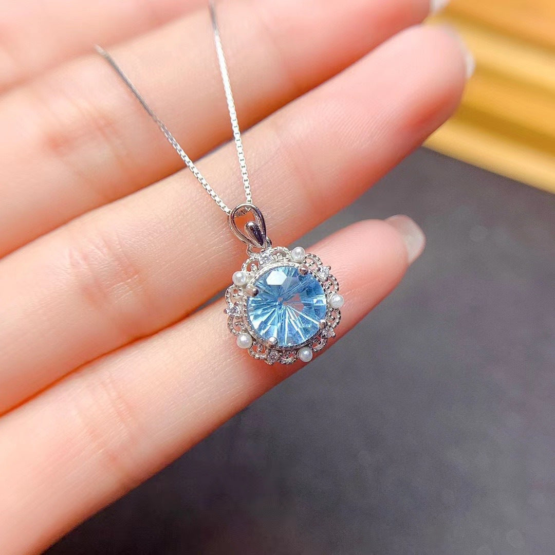 Blue Firework- Sterling Silver Blue Topaz Jewelry Set
