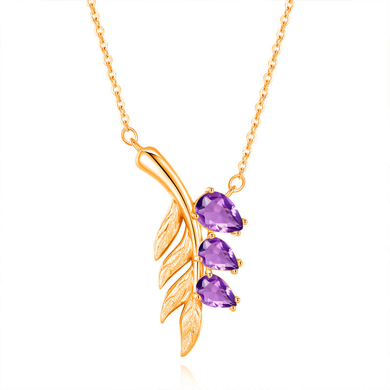 Family Leaf - Gemstone Pendant Jewelry Set