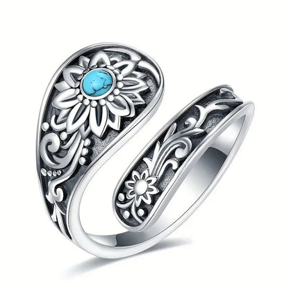 Sunflower Sterling Silver Spoon Ring