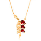 Family Leaf - Gemstone Pendant Jewelry Set