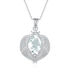Collar con colgante de alas de ángel de piedras preciosas naturales – Plata de ley, resistente al deslustre, elegante cadena para la clavícula para mujer