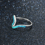 Vague bleue - Bague en argent sterling et opale bleue