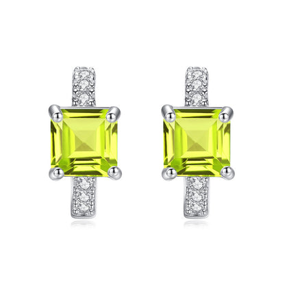 Greenie - Sterling Silver Gemstone Earrings