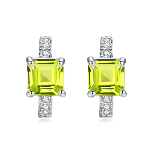 Greenie - Sterling Silver Gemstone Earrings
