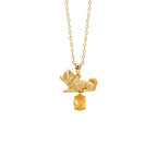 Amour du chien de l'océan - Collier avec pendentif en pierre précieuse Shiba Inu