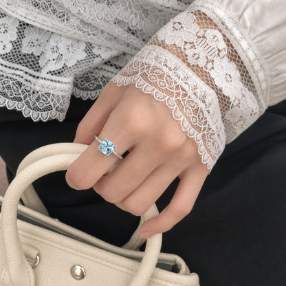 Blue Topaz Solitaire Ring