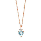 Collier Cœur en Topaze Bleue