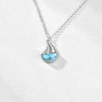 Collier bateau ondulé en argent sterling et topazes