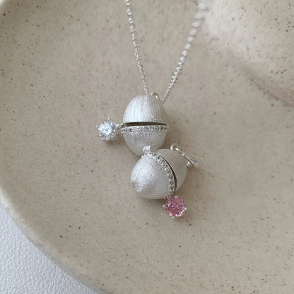 My Silver Egg - Vintage Capsule Pendant Necklace