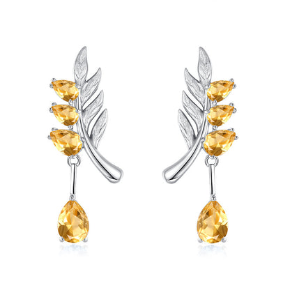 Family Leaf - Gemstone Pendant Jewelry Set