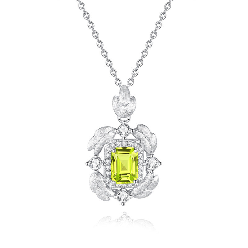 Feathers Classic Flame - Square Crystal Pendant Necklace