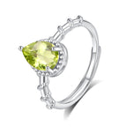 Aqua Glow - Bague ajustable en argent sterling avec pierre précieuse