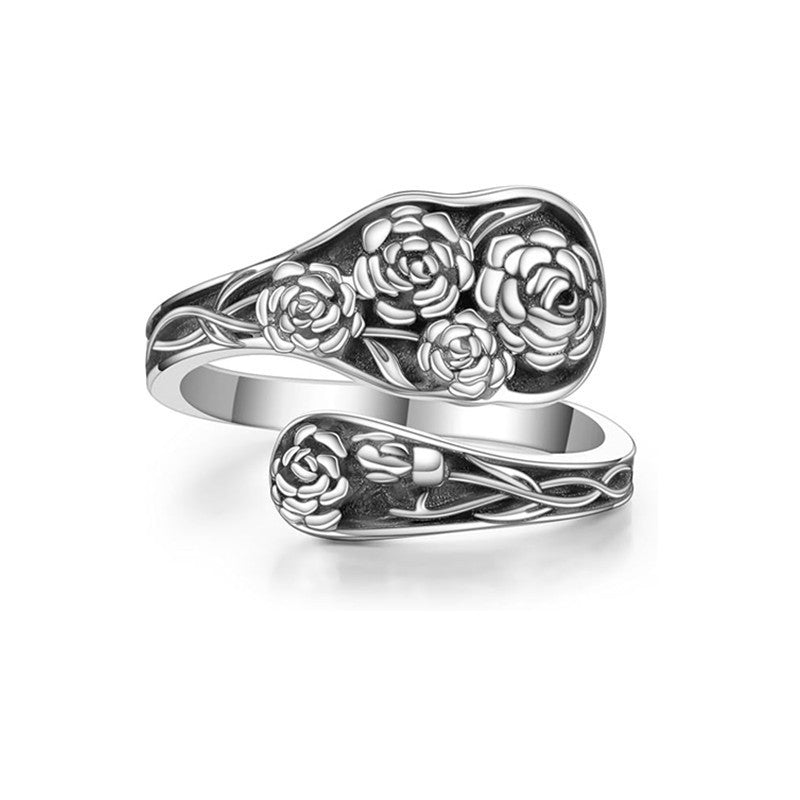 Roses Sterling Silver Spoon Ring