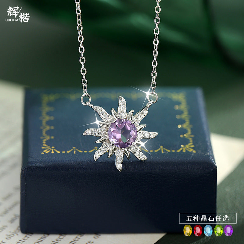 Sunshine Bloom - Sterling Silver Gems Necklace