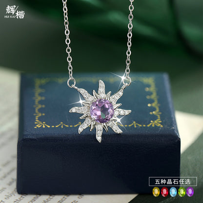 Sunshine Bloom - Sterling Silver Gems Necklace