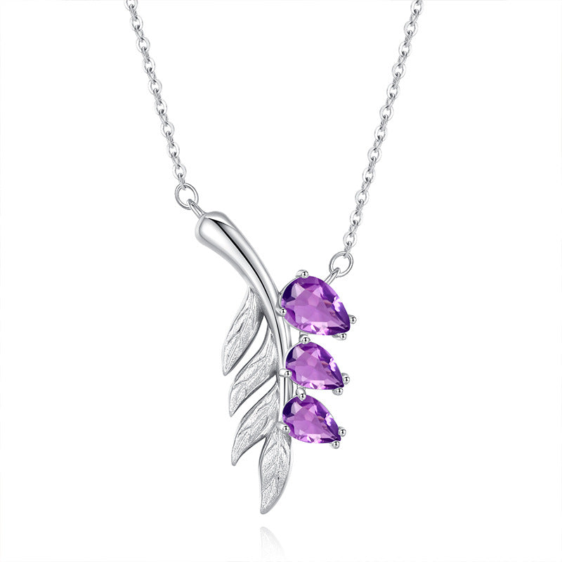 Family Leaf - Gemstone Pendant Jewelry Set