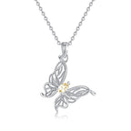 Vol de papillon – Collier pour femme en argent sterling anti-ternissement avec pierre précieuse naturelle