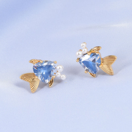 Blue Ocean Fish Earrings