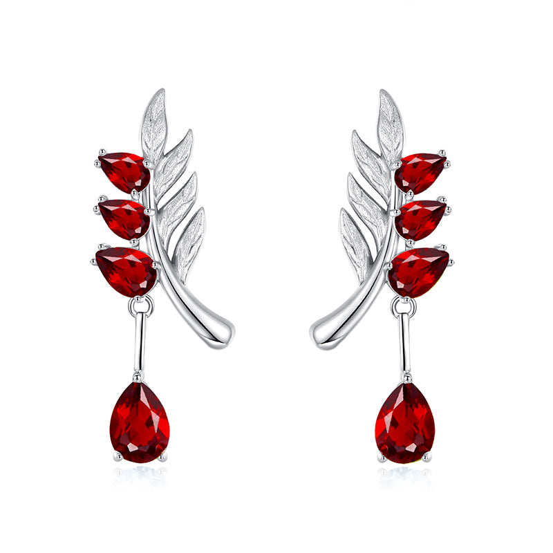 Family Leaf - Gemstone Pendant Jewelry Set