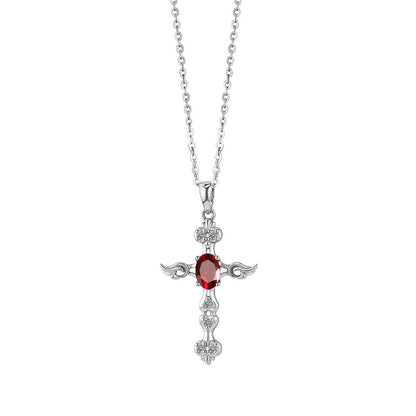 Angel's Wing - Gemstone Cross Necklace