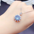 Topaze de feu - Collier en topaze bleue taille feu d'artifice