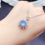 Topaze de feu - Collier en topaze bleue taille feu d'artifice