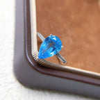 Swiss Blue Topaz Teardrop Ring