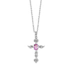 Angel's Wing - Gemstone Cross Necklace